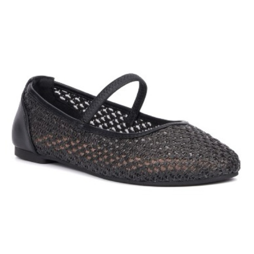 NIB NY & C New York And Company Lara Woven Black Ballet Round Toe Flats